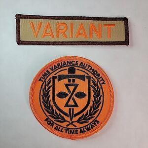 3" ROUND & 4"x1" Time Variance Authority & Variant EMBROIDERED PATCHES *SET*...